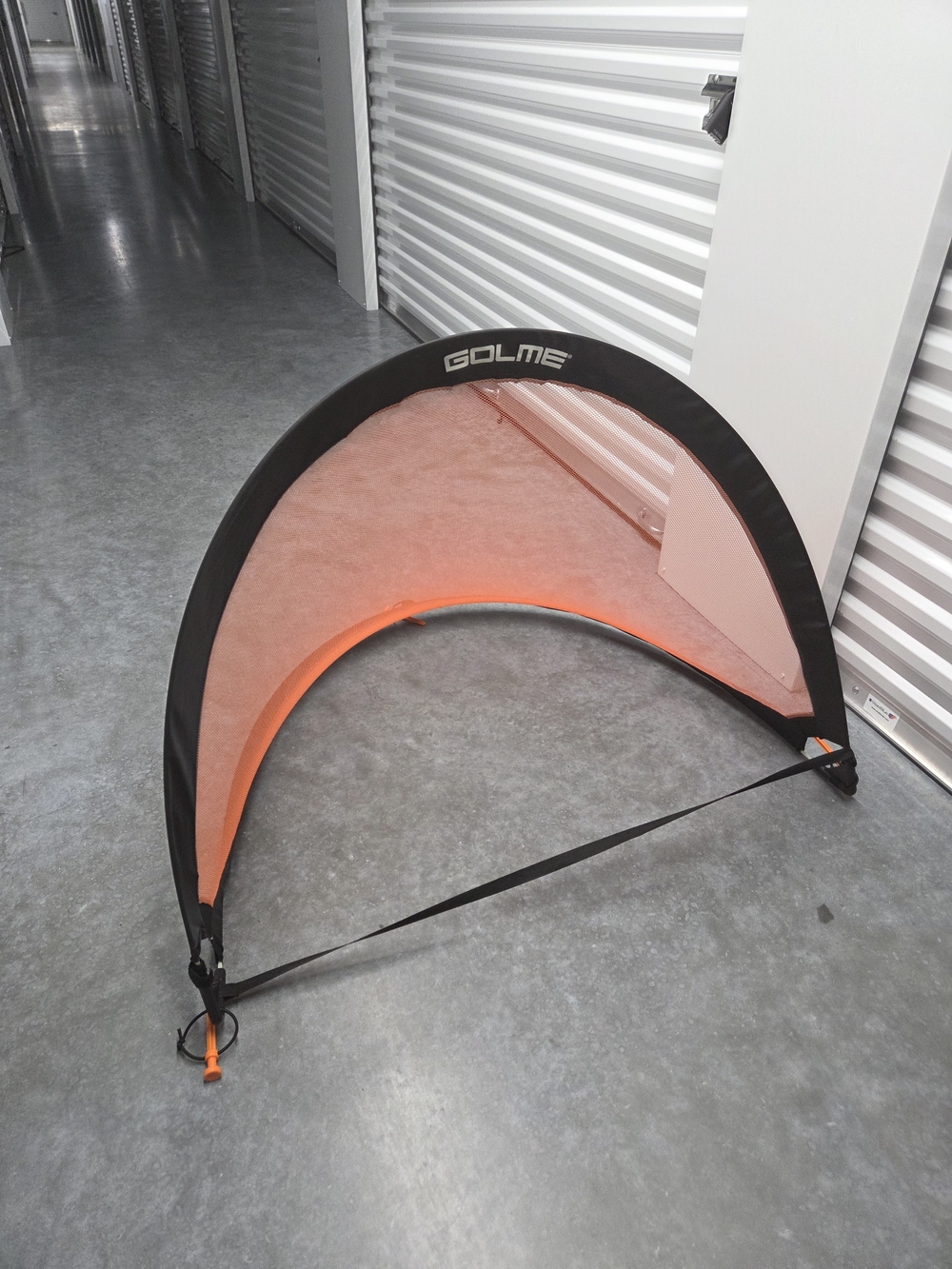 GOLME Pop-Up Soccer Goal Black and Orange W/Bag And Stakes